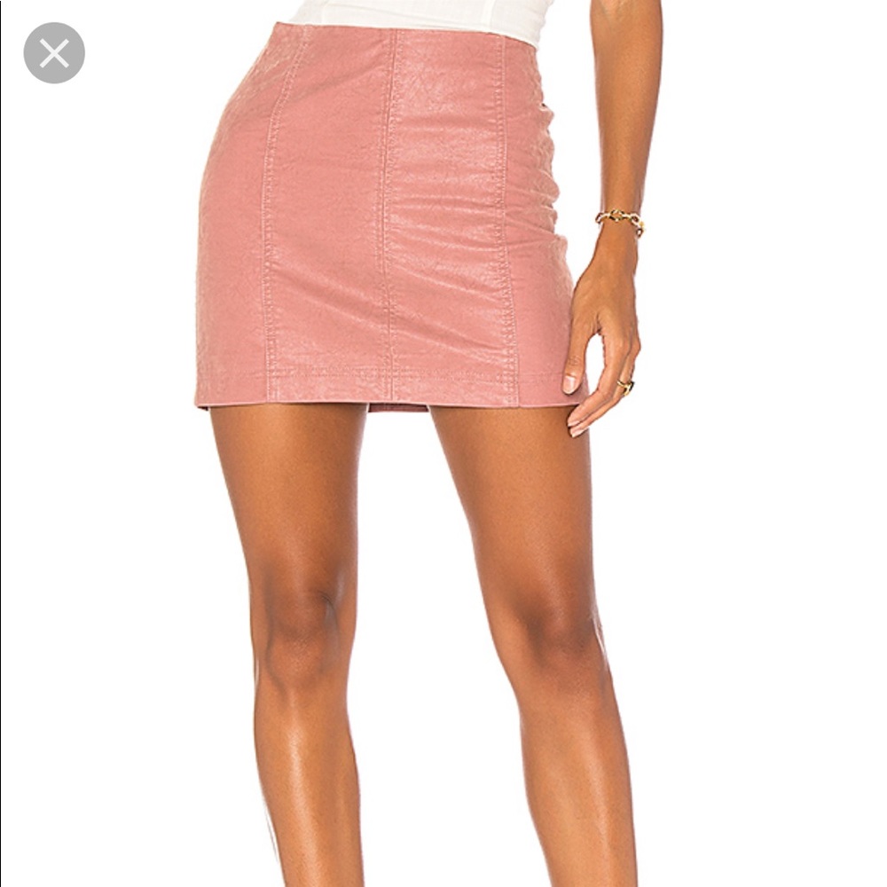 Free People light pink suede skirt